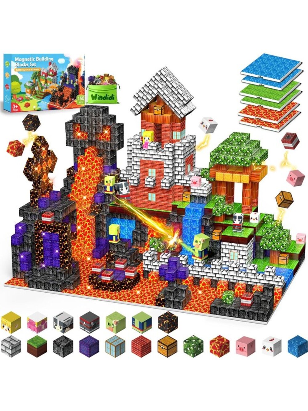 150PCS Magnetic Building Blocks Set - STEM Toys for Kids, Creative Magnet Cube